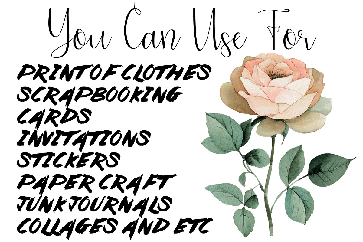 Watercolor Boho Floral Elements, an Illustration by DreamCafeArt (Photo 7 of 7)
