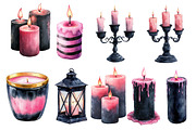 Pink and Black Candles Clipart, an Illustration by Designworld (Thumbnail 3 of 4)