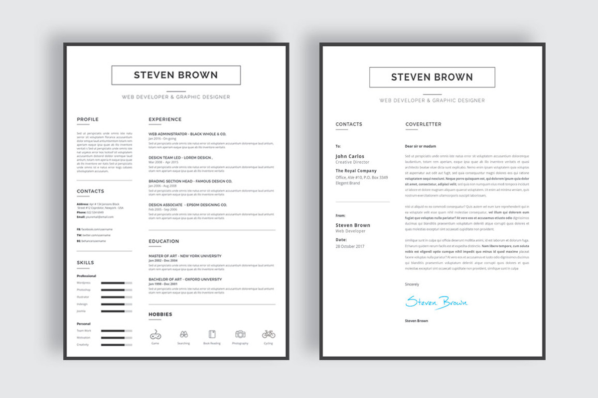 Minimal Resume, a Resume Template by Pxl_graphic (Photo 2 of 3)