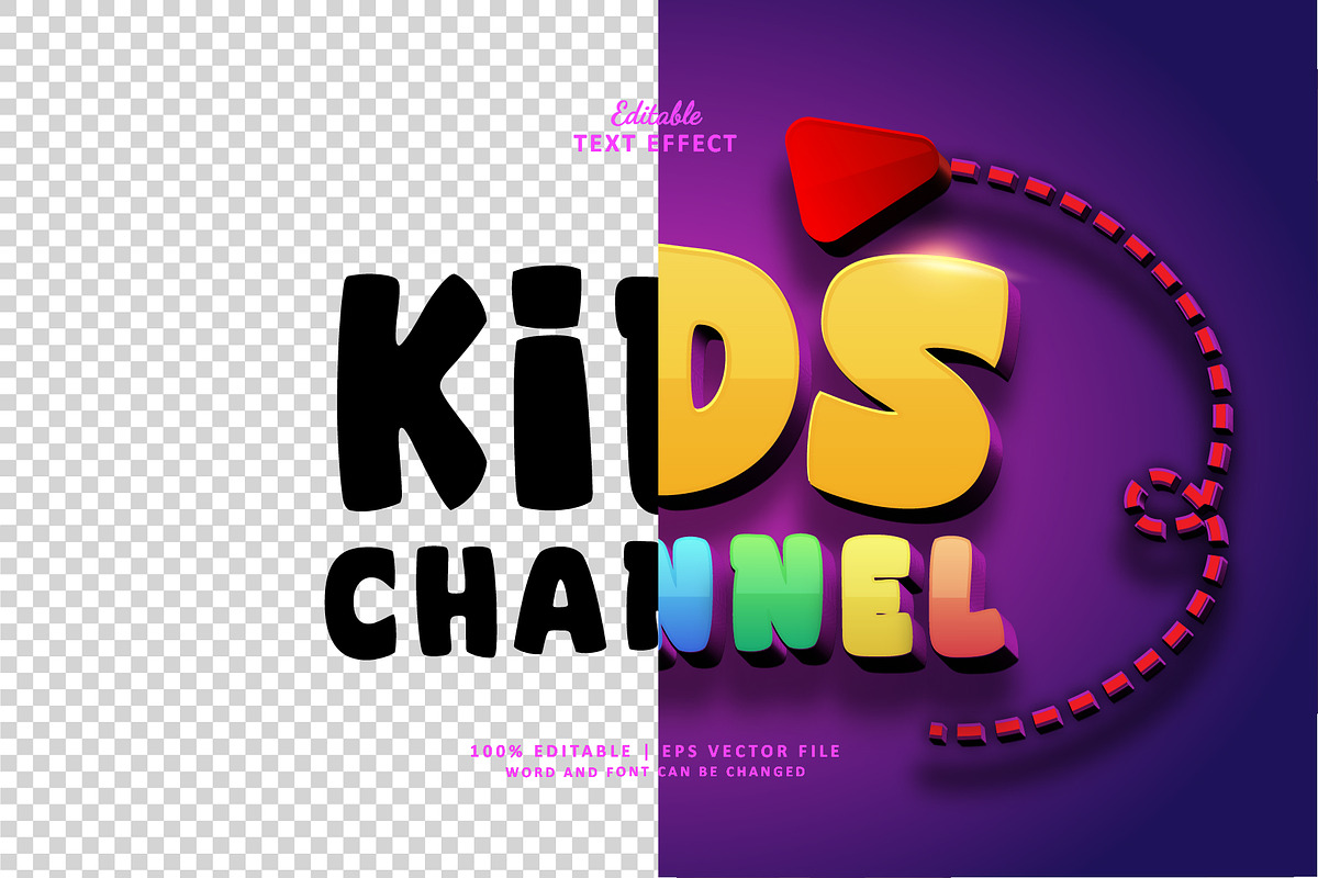 Text Effect Kids Channel, a Layer Style Add-On by Navy Graphic (Photo 2 of 2)