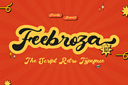 Feebroza - Script Retro Font, a Script Font by Dhabee (Thumbnail 1 of 15)