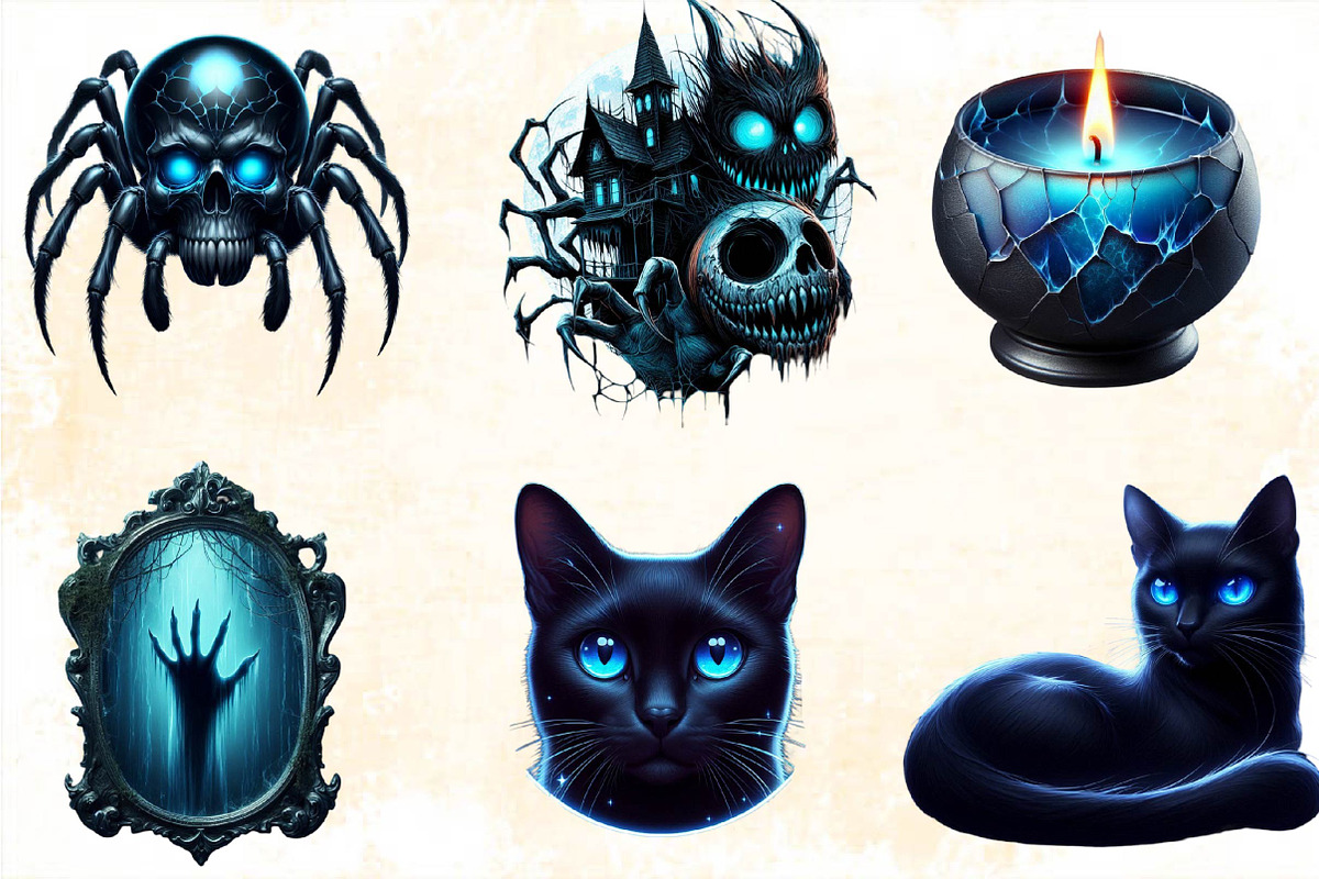 Creepy Black and Blue Halloween Pump, an Illustration by SVGArt (Photo 4 of 8)
