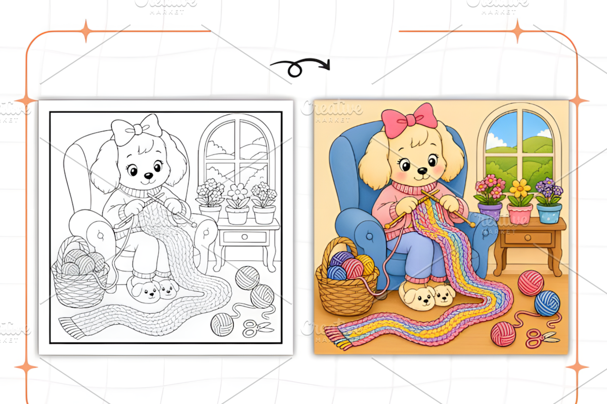Cozy Introvert Girl Coloring Book, a Person Illustration by Design Station (Photo 5 of 7)