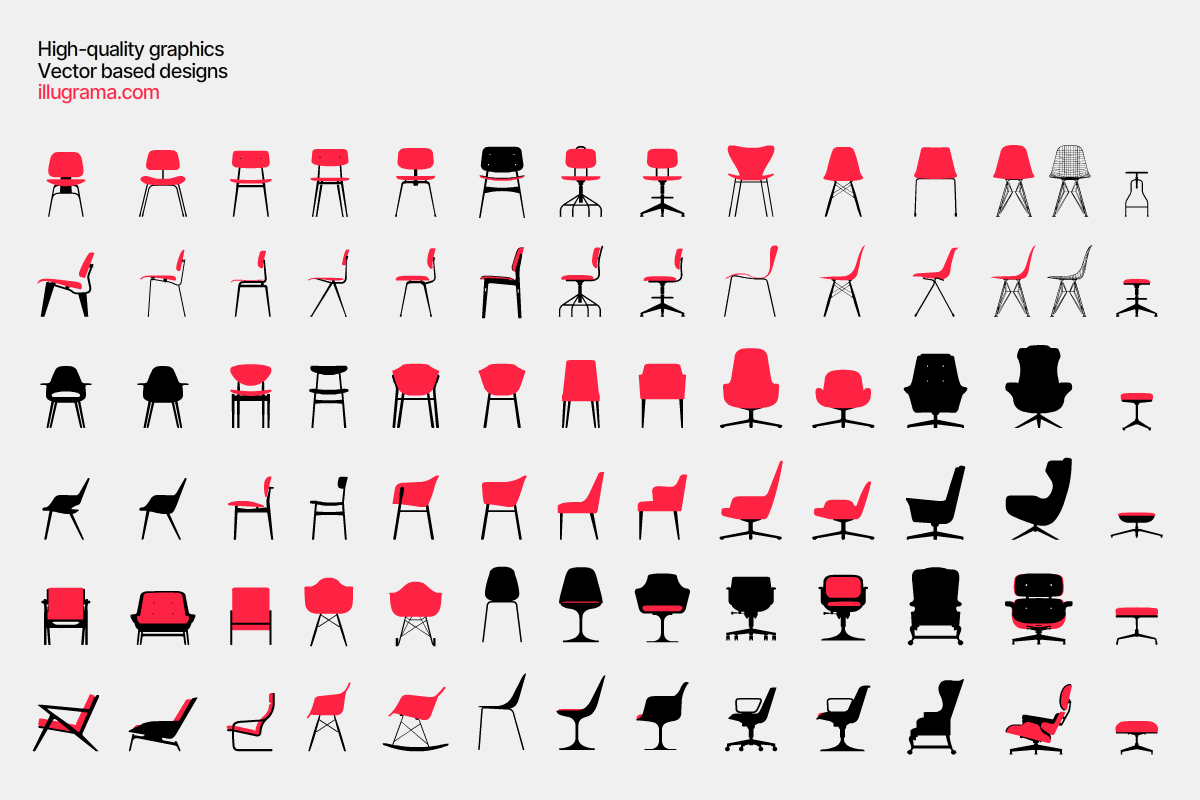 Chairs - Modern Graphics, a Decorative Illustration by illugrama (Photo 4 of 5)