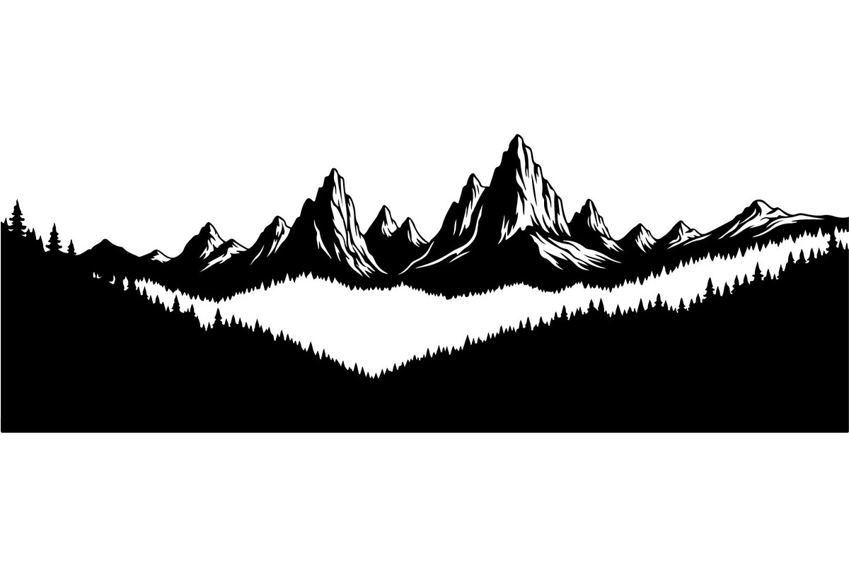 Mountain Skyline Silhouette, an Object Graphic by Designer_Momina (Photo 8 of 20)