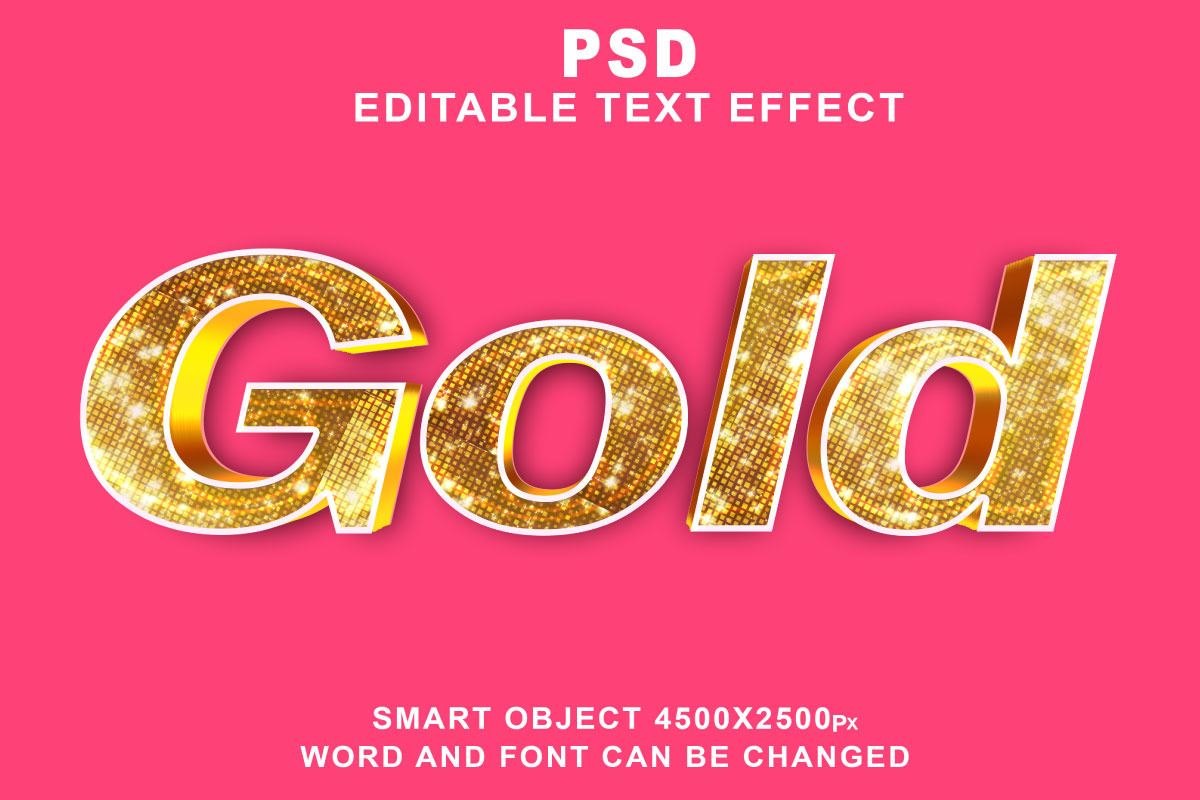Gold PSD 3d Editable Text Effect, a Layer Style Add-On by TrueVector