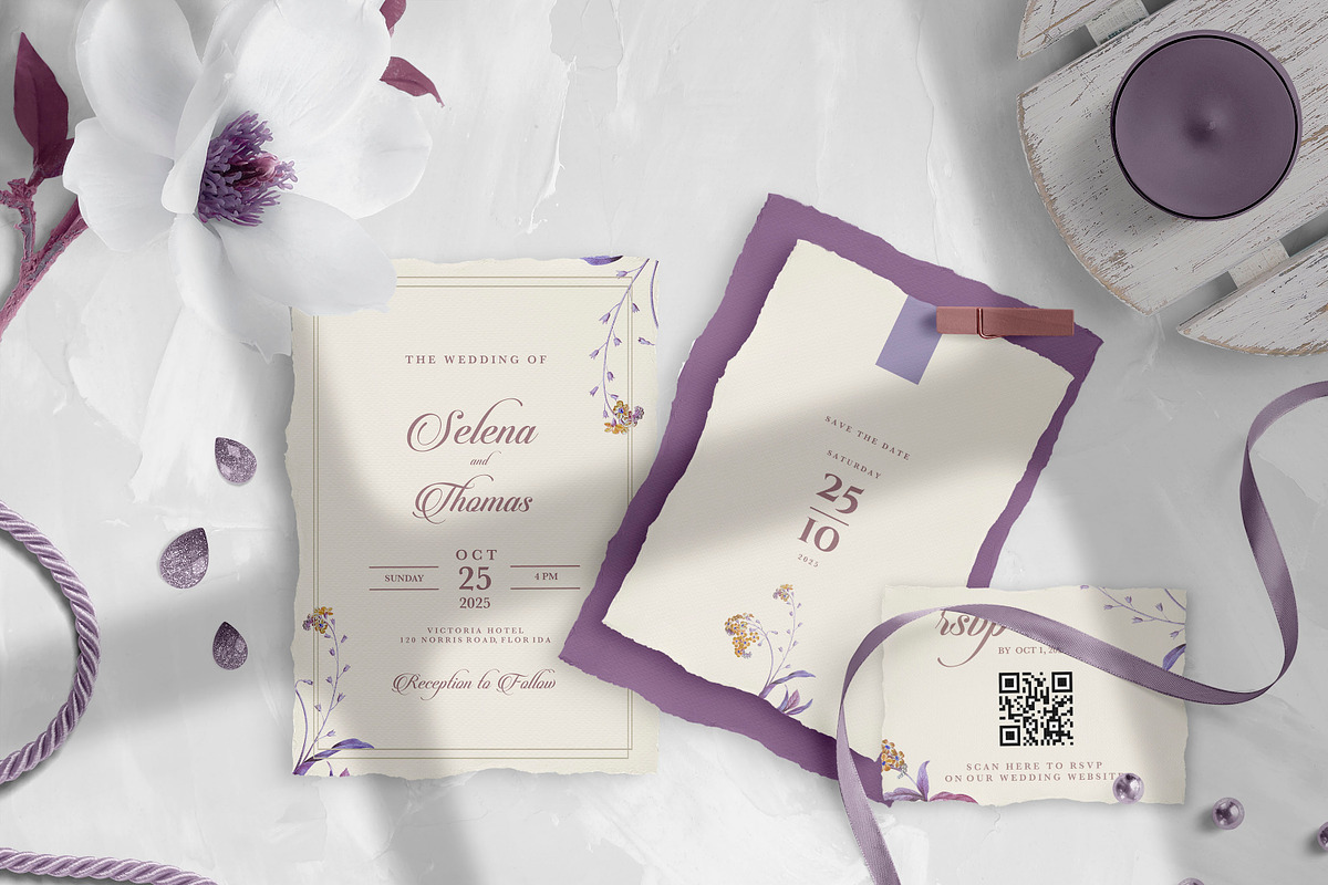 Violetta (Wedding Suite), an Invitation Template by EvitePapery (Photo 2 of 8)