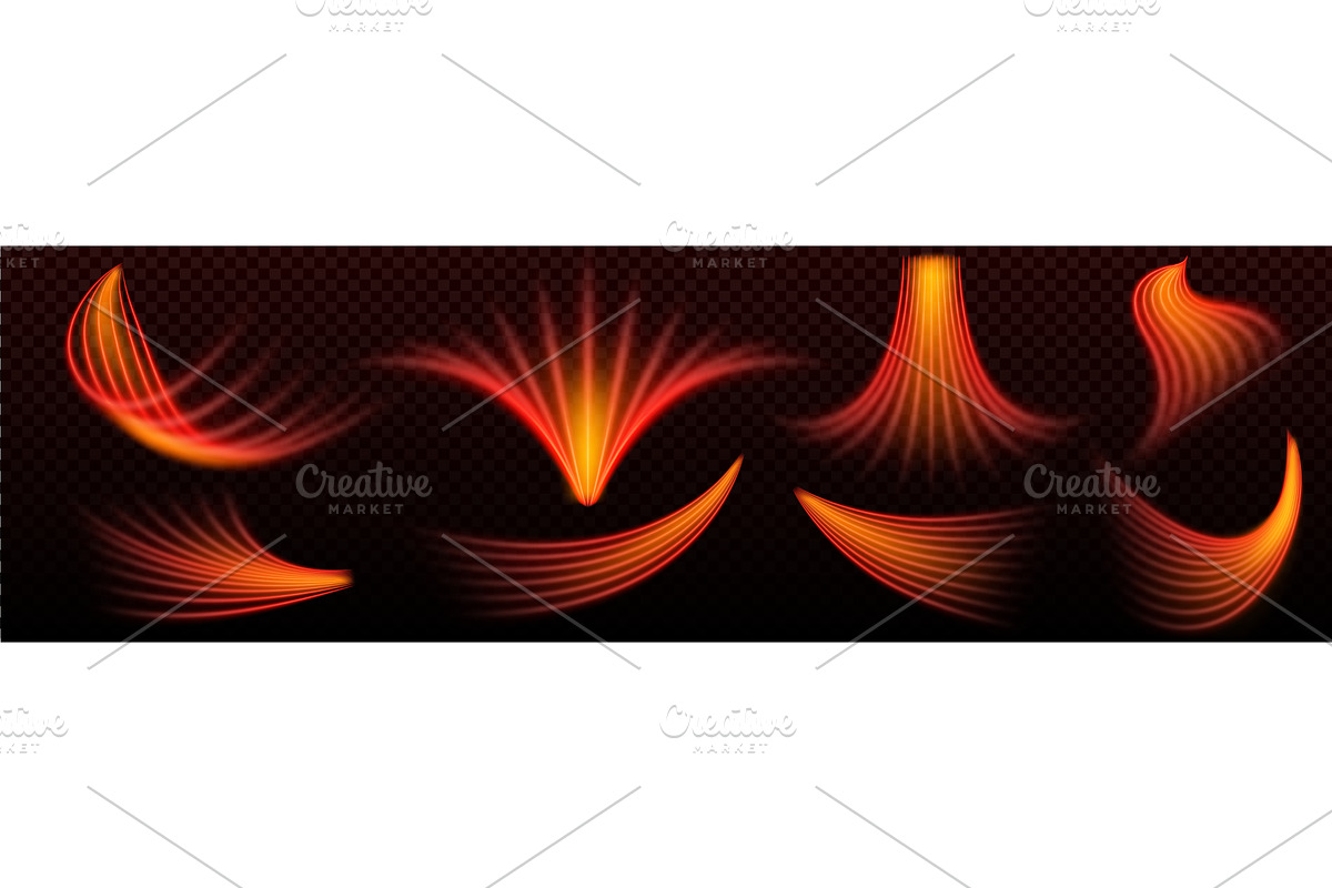 Hot air flow with dynamic red orange, an Illustration by art PVP - market