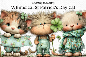 Whimsical St Patrick's Day Cat PNG, an Illustration by Craft Nest