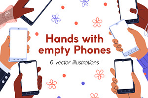 Hands with empty phone screens set, a Technology Illustration by Good Studio