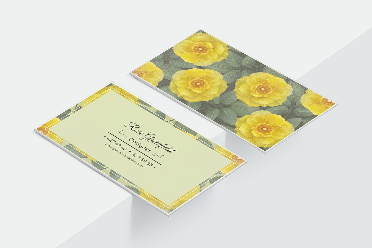 Lemon Wild Rose PSD Business Card, a Business Card Template by Digital Space (Photo 2 of 4)