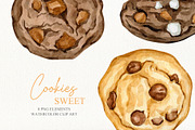 Watercolor chocolate cookies, a Food Illustration by CrystalinaShop (Thumbnail 3 of 3)