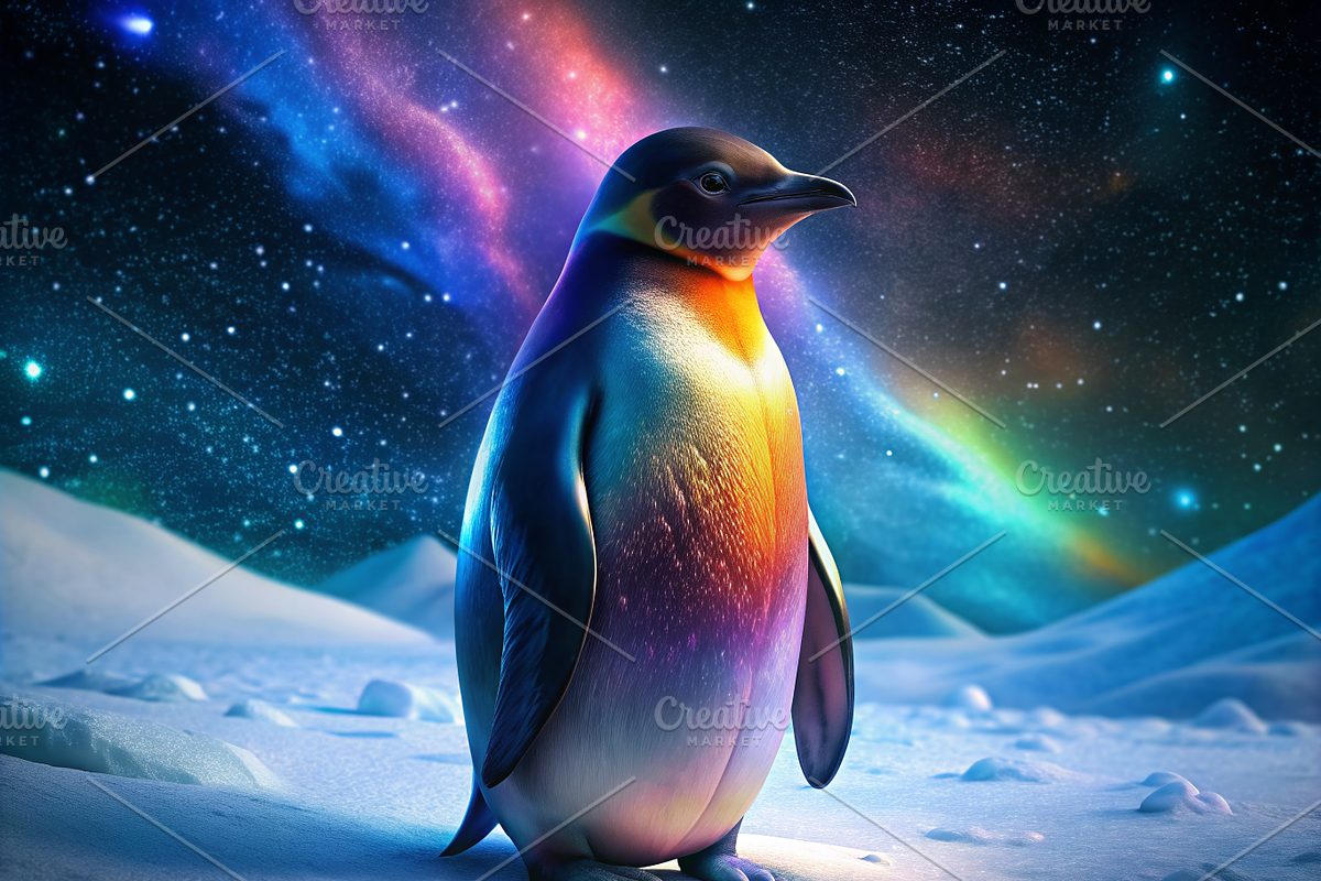 Vibrant Penguin Print, an Animal Illustration by ZobaDepot (Photo 1 of 4)