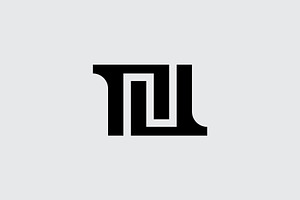 Letter N U Monogram Logo