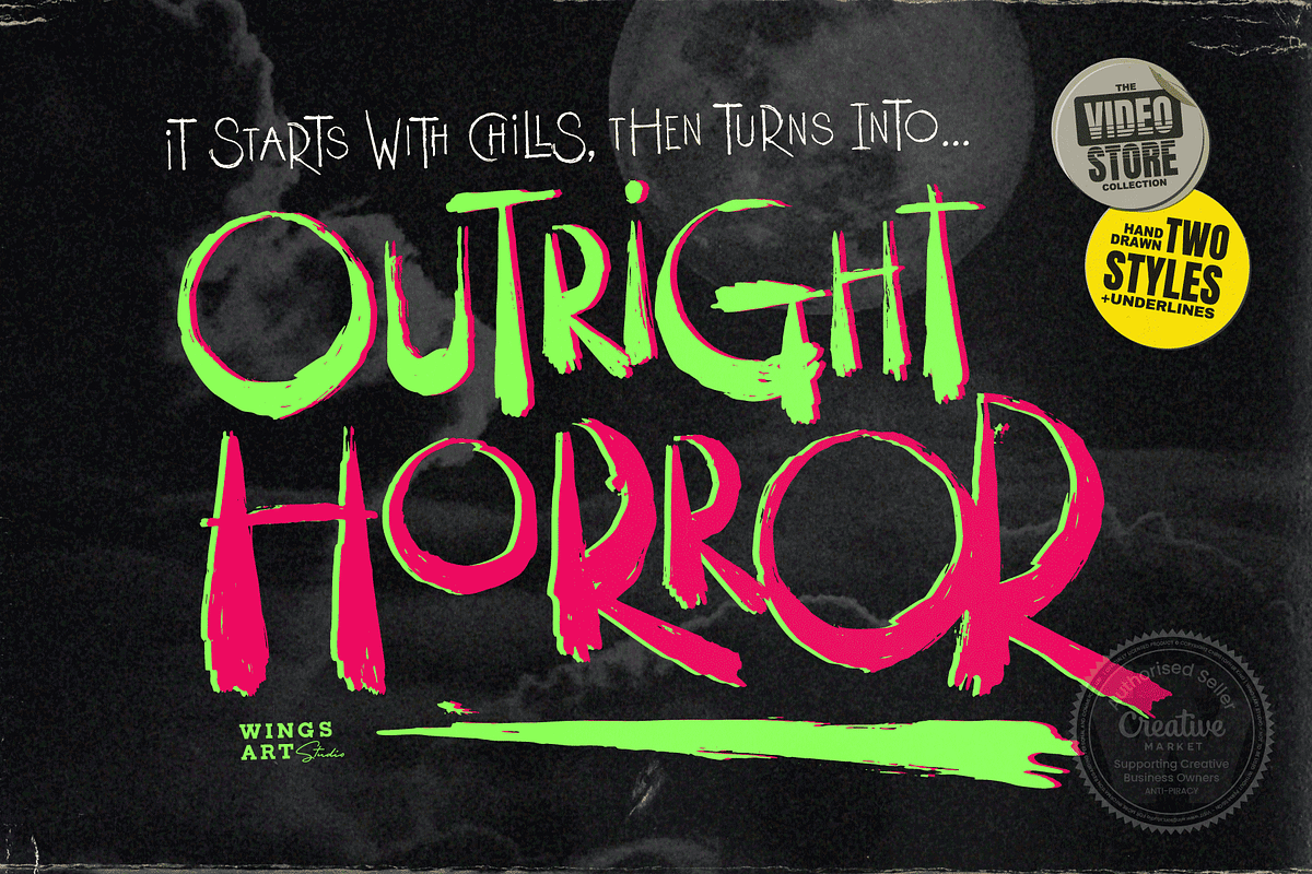 Outright Horror: Halloween Font, a Handwritten Font by Wingsart Studio (Photo 1 of 16)