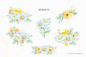 Watercolor Honey Bee Clipart