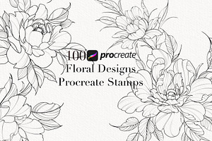 Procreate flower stamp, garden
