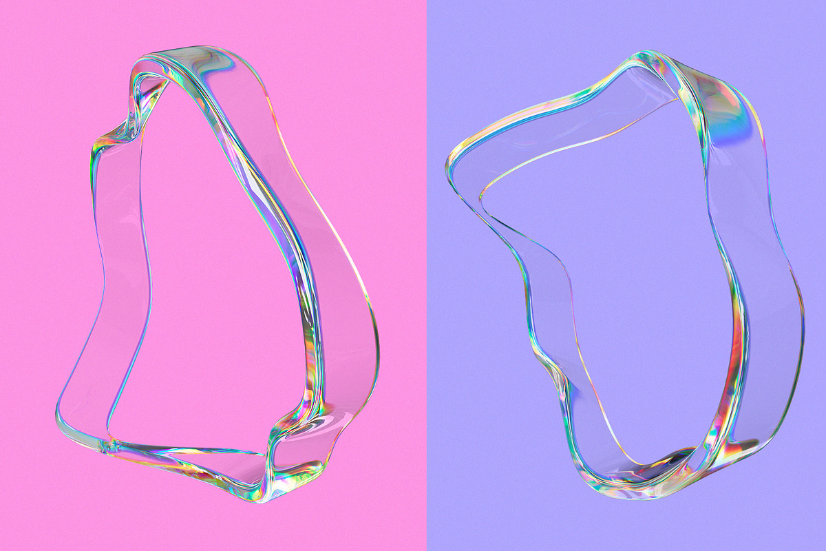 Dispersion 3D Glass Shapes Pack, a Graphic by LarysaZabrotskaya (Photo 7 of 11)
