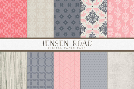 Navy and Pink Digital Papers