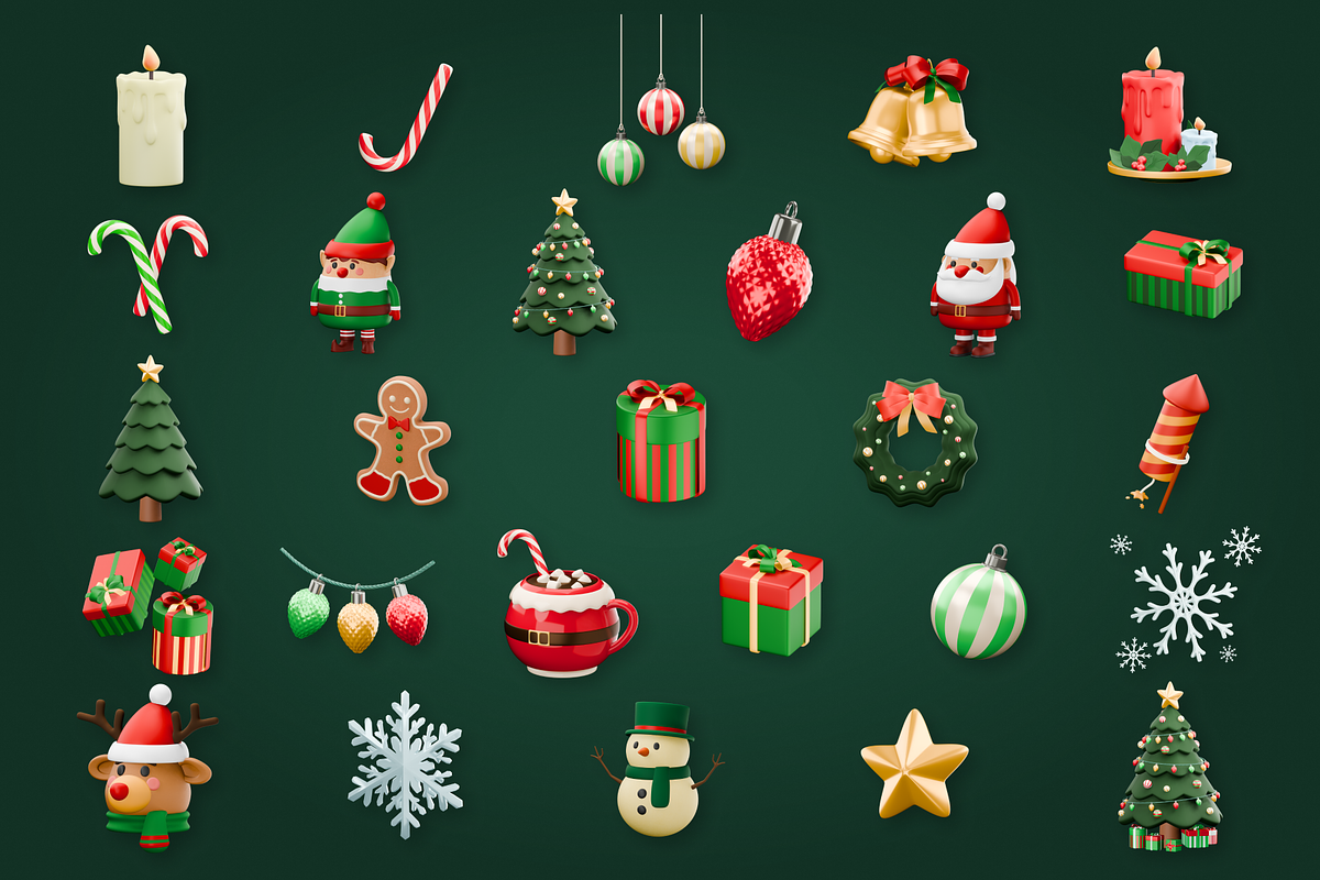 Christmas 3D Icon Pack, an Object 3D Model by Laimmilka (Photo 4 of 4)