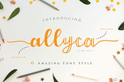 Allyca - Font Family, a Script Font by Masanis (Thumbnail 1 of 11)