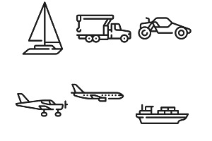 Vehicle Travel Icons Set 1 Procreate