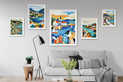 Coastal Town Illustration, a Decorative Illustration by Housui Patterns (Thumbnail 9 of 9)
