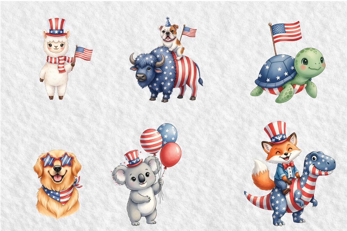 American Patriotic Animal Png, an Illustration by GatewayDesign (Photo 2 of 6)