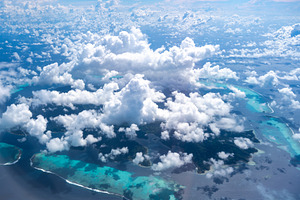Aerial view of the paradise island of Tahaa in French Polynesia, a Nature Photo by GoodGoods