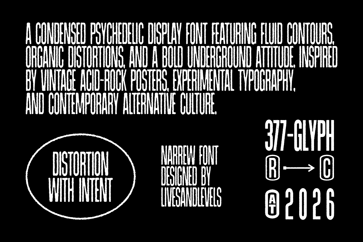 LL Narrew Textured font, a Sans Serif Font by Lives And Levels (Photo 4 of 8)