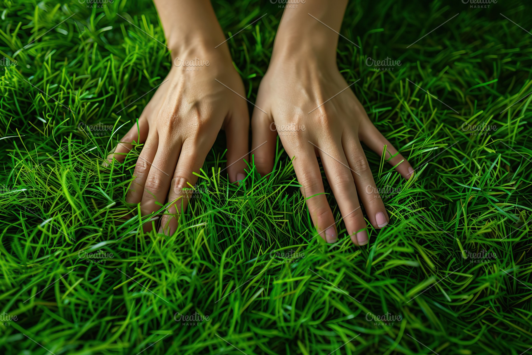 Landscaper laying green grass turfs in the garden, a Nature Photo by AlyaAnd