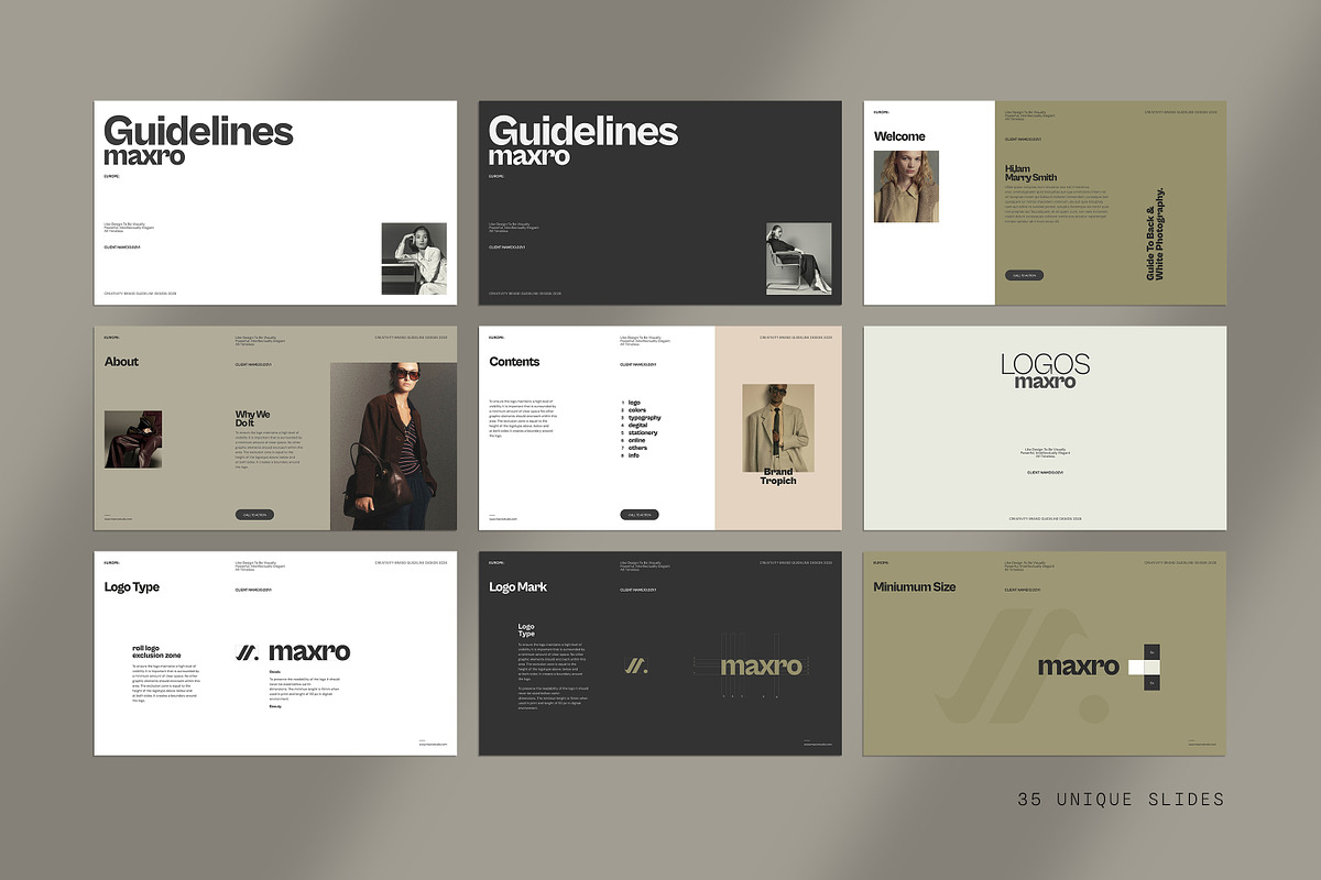 Maxro | Brand Guideline Template, a Presentation Template by Creatiya Type (Photo 4 of 11)