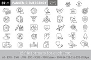 Coronavirus Outbreak Icon Set, an Outline Icon by FourLeafLover (Thumbnail 1 of 4)