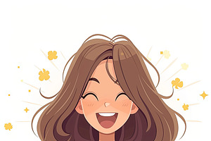 Smiling woman excitedly using laptop while sitting cross-legged on a couch, an Illustration by AS photostudio