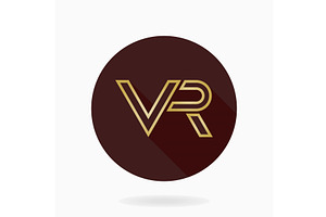 Modern Vector VR Logo in the Circle, a Duotone Icon by FineArtStudio