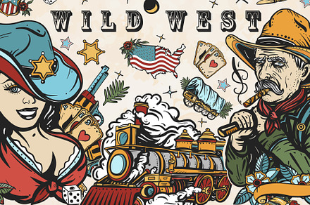 Wild West old school tattoo
