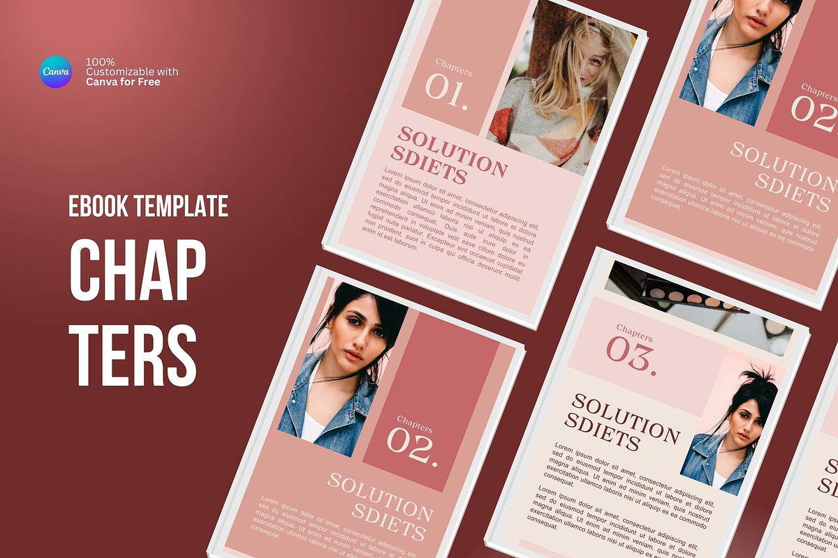 Maroon Ebook Template Canva