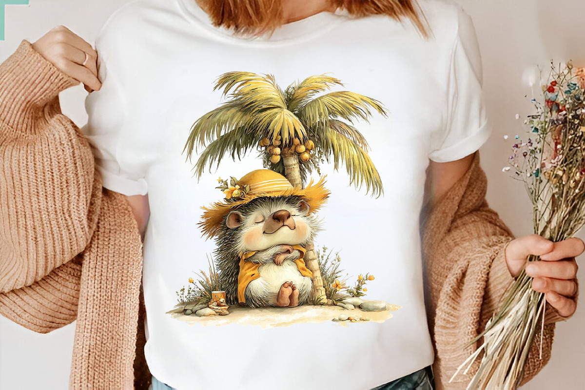 Whimsical Summer Hedgehog PNG, an Animal Illustration by CreationArt (Photo 6 of 7)