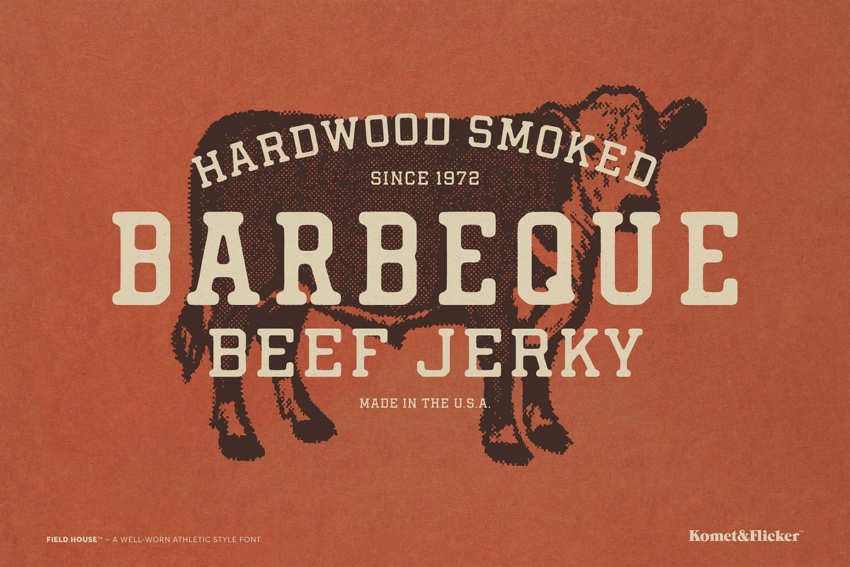Field House – A Rustic Athletic Font, a Font by Komet & Flicker (Photo 6 of 15)
