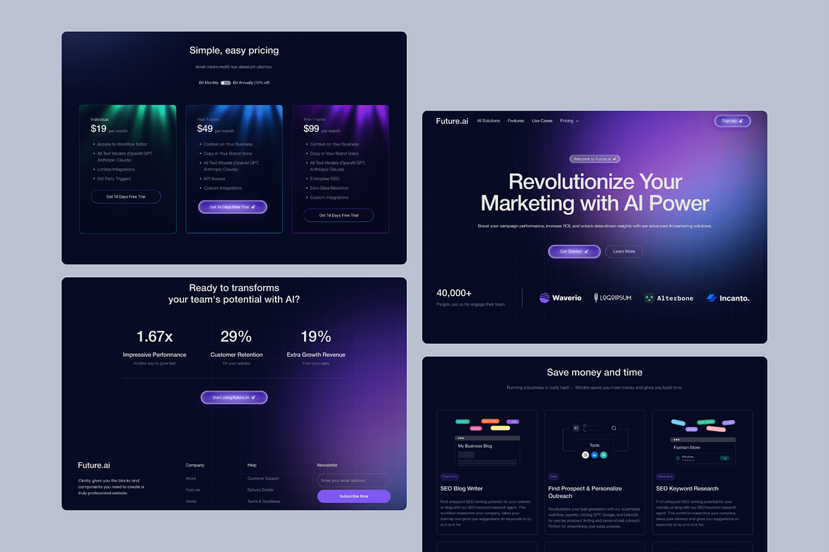 Future.Ai - Marketing Landing page, a Landing Page Template by Ahmed Rubel (Photo 3 of 5)