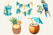 Tropical Turquoise Birthday Clipart, an Illustration by OK Design (Thumbnail 2 of 5)