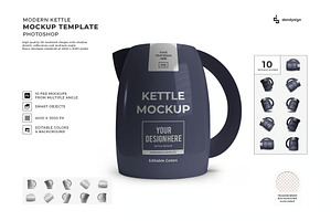 Modern Kettle Mockup Template Set, a Household Mockup by DesignRushMarket