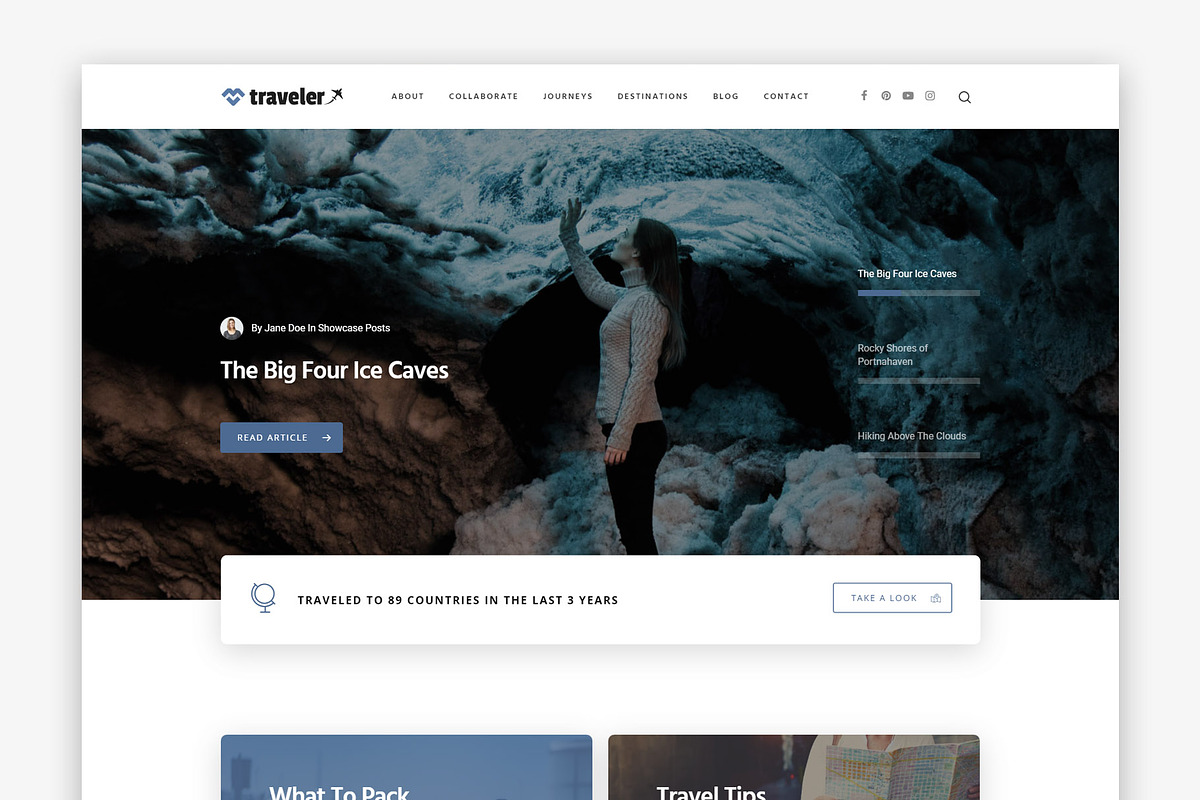 The Traveler - Travel WordPress Blog, a WordPress Template by PerfectlyThemed