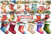 Christmas Stocking Clipart, an Illustration by Canvas Craft (Thumbnail 1 of 7)