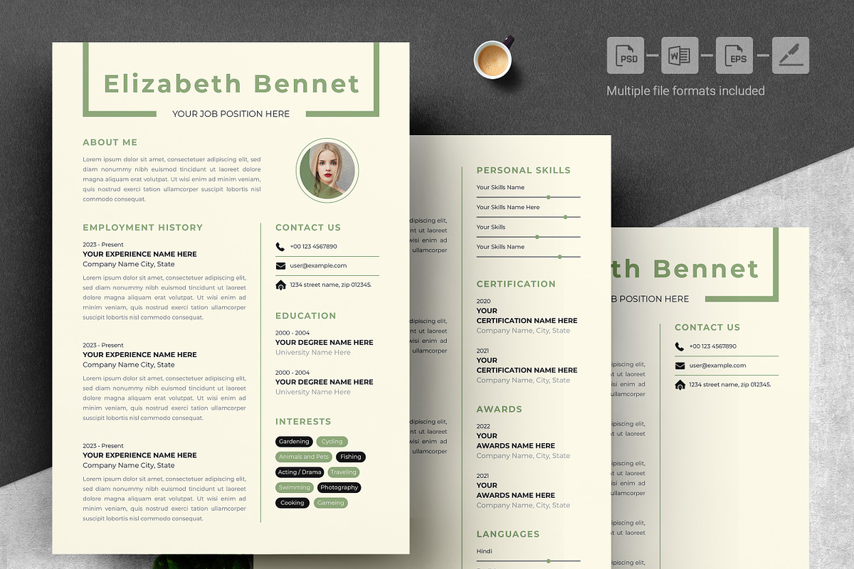 All-in-One Resume & Cover Letter Bun, a Resume Template by ResumeInventor (Photo 4 of 6)