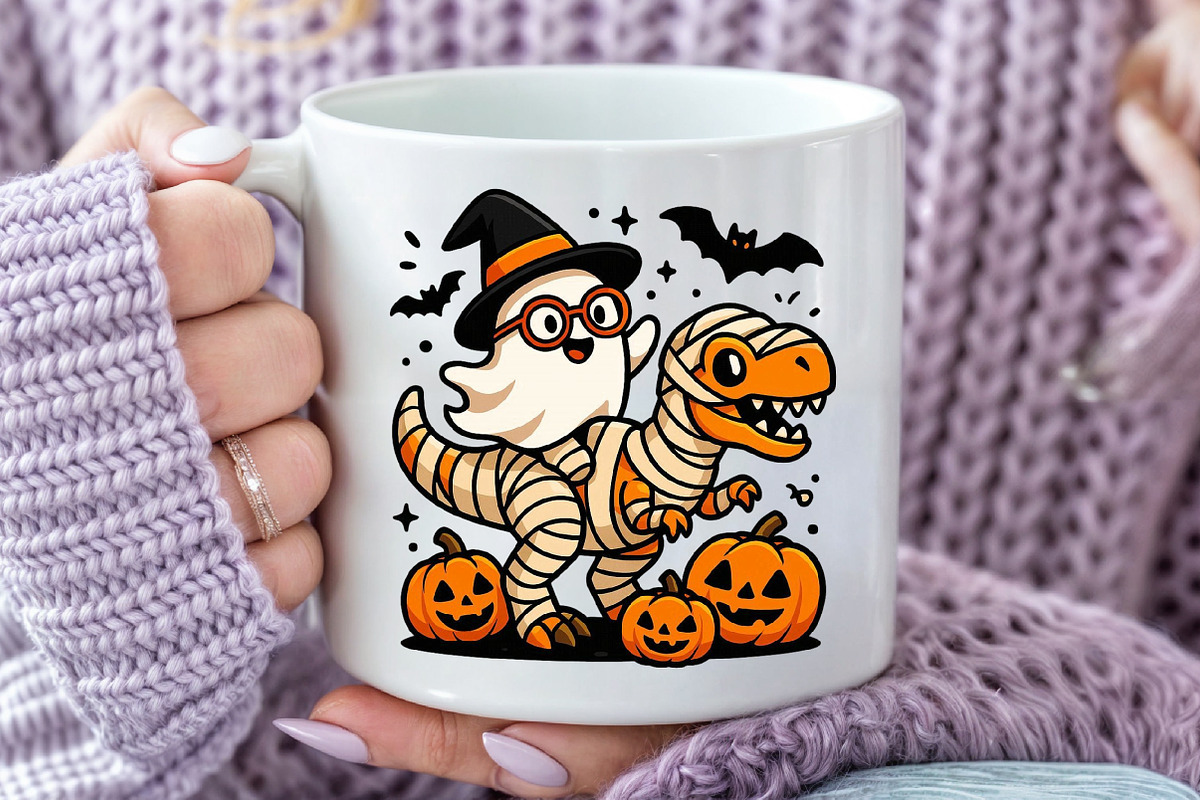 Spooky Witch Ghost Saurus png, an Illustration by Craft Nest (Photo 4 of 6)