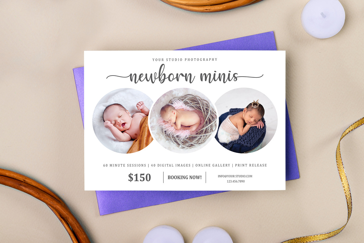 Newborn Mini Session Template :, a Card Template by Designscozy (Photo 4 of 4)
