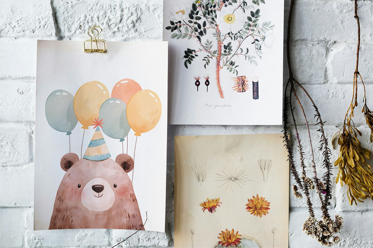 Watercolor Birthday Bear, a Decorative Illustration by MilaCreator (Photo 5 of 6)