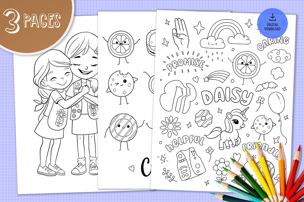 Scout Club Coloring Pages, an Illustration by FoxyImage (Photo 3 of 3)