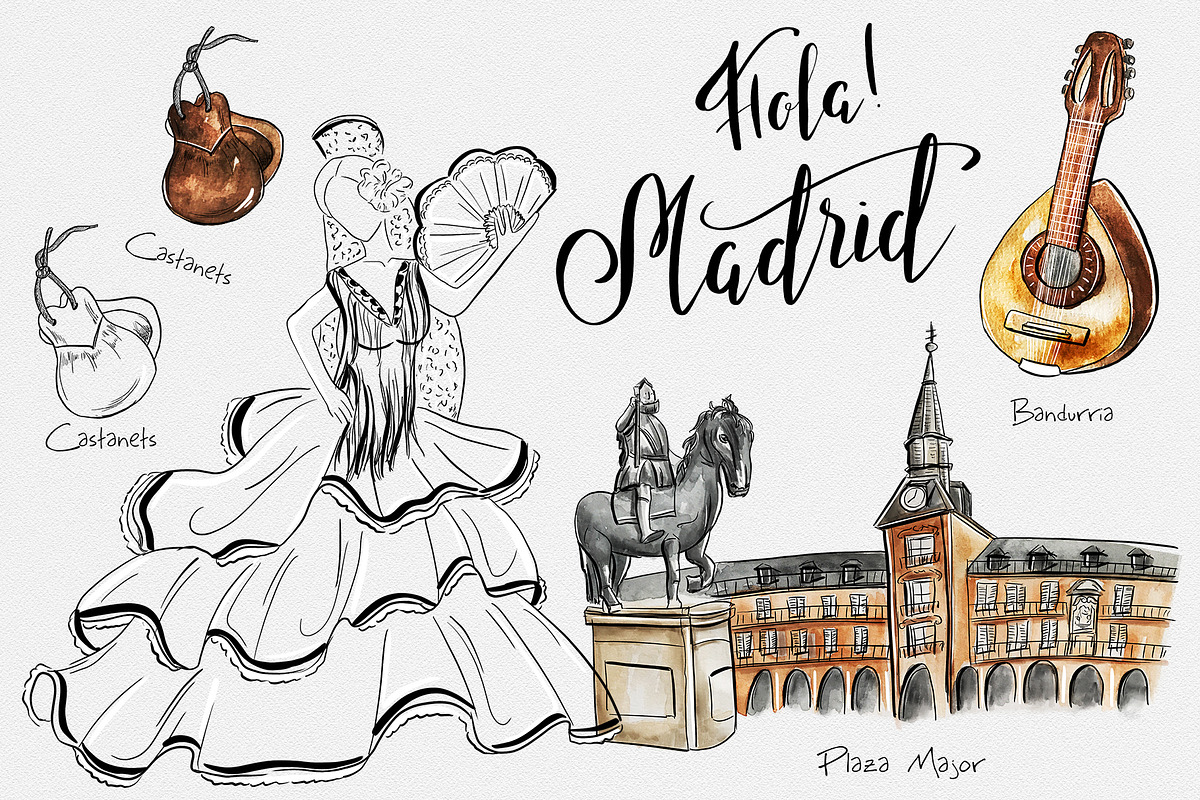 Travel Spain clipart, a Food Illustration by Kate Snitser (Photo 4 of 5)
